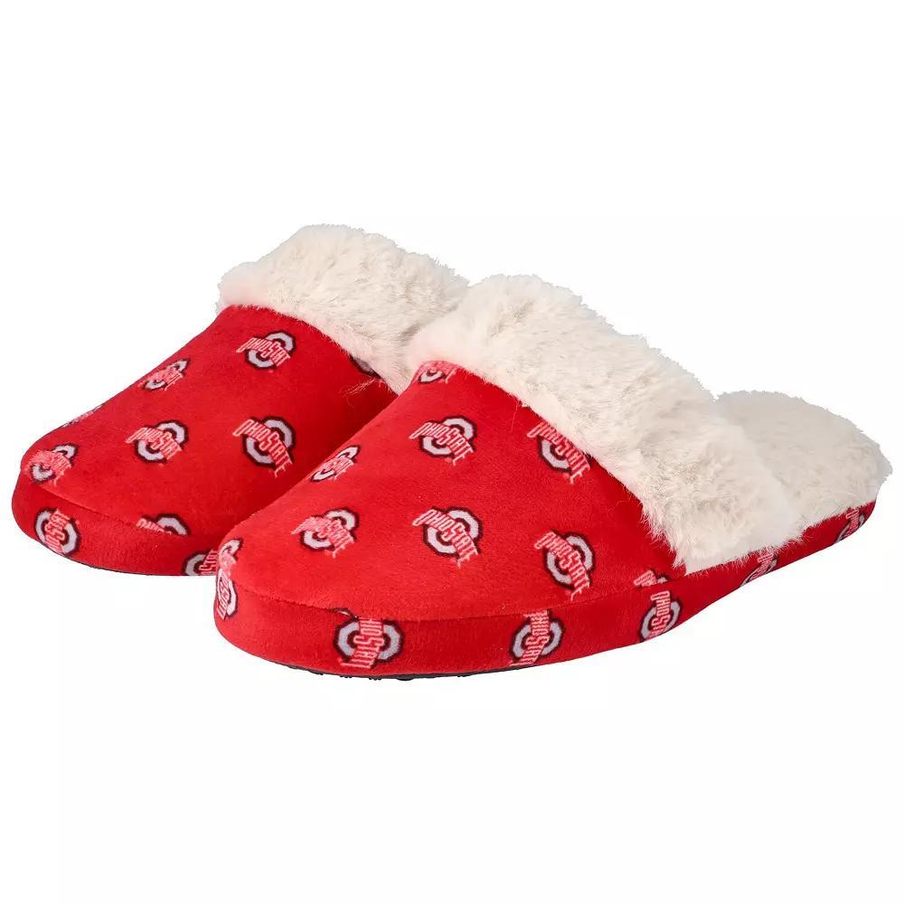 Women's ZooZatz Ohio State Buckeyes Faux Fur Slippers, Size: 9-10, Red Product Image