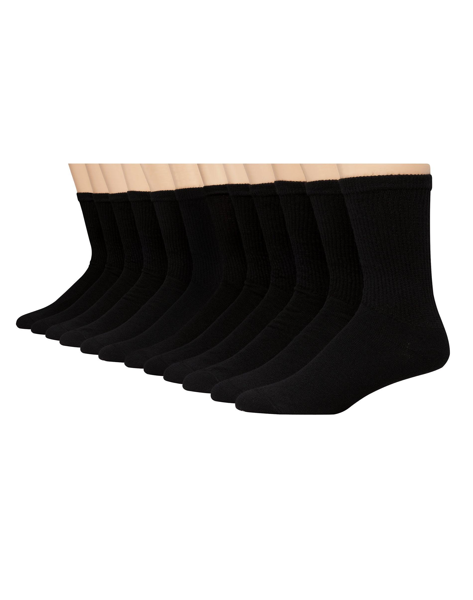 Hanes Double Tough Mens Crew Socks, Shoe Sizes 6-12, 12-Pairs White Product Image