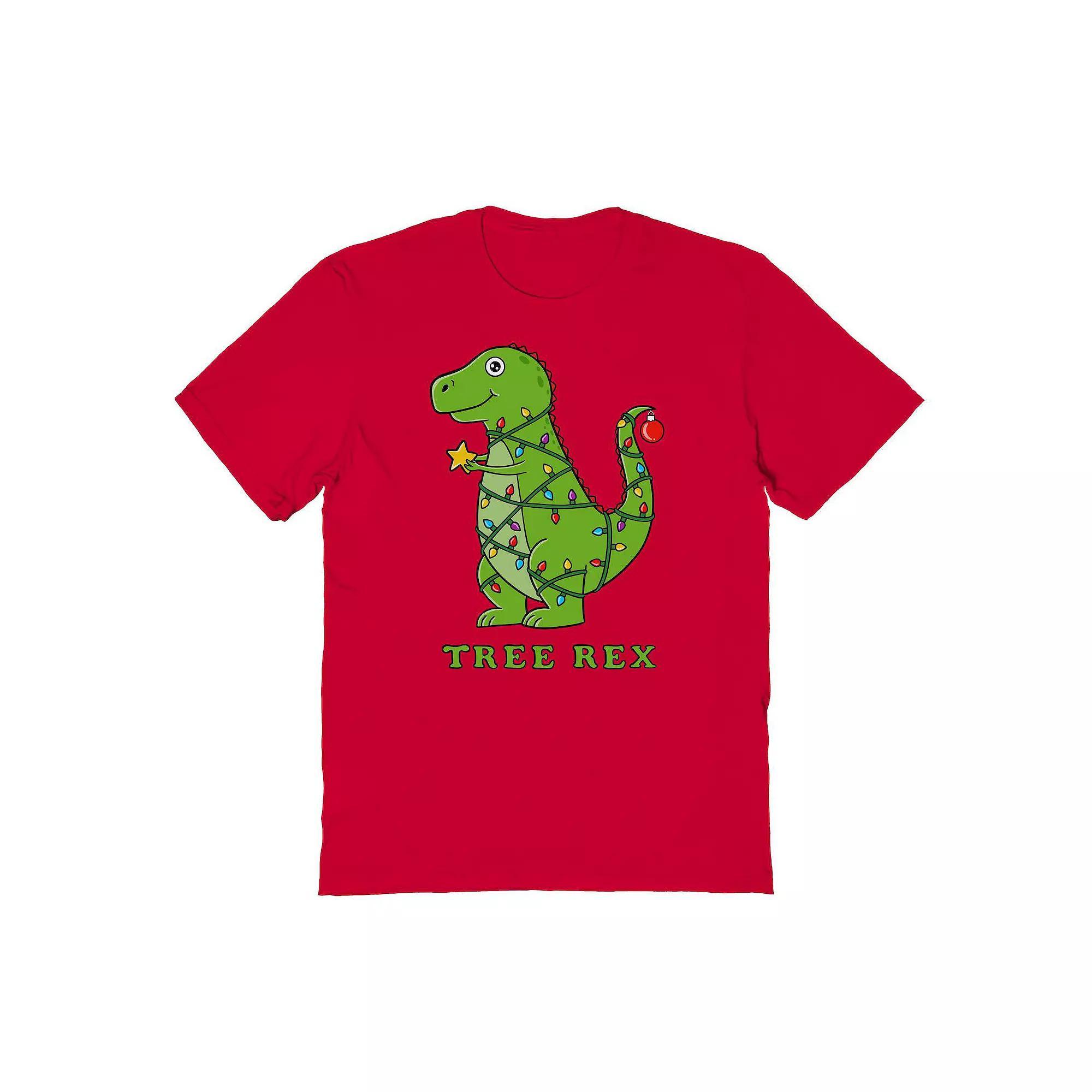 Mens Dinosaur Christmas Graphic Tee Product Image