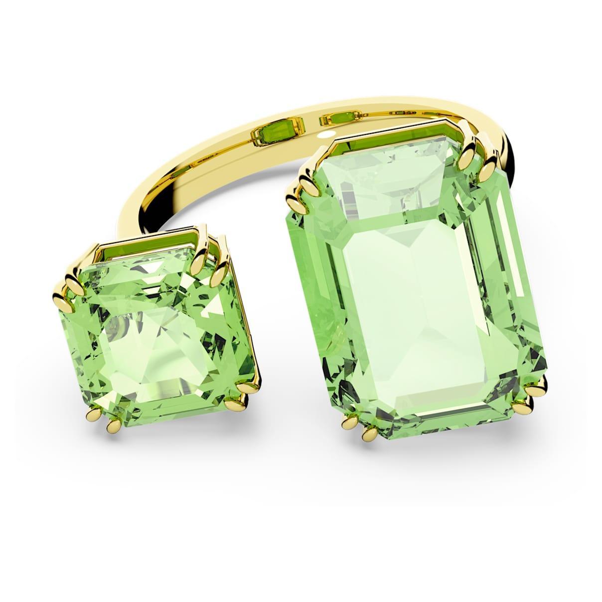 SWAROVSKI Millenia Cocktail Ring Gold Shiny Peridot In Green Product Image