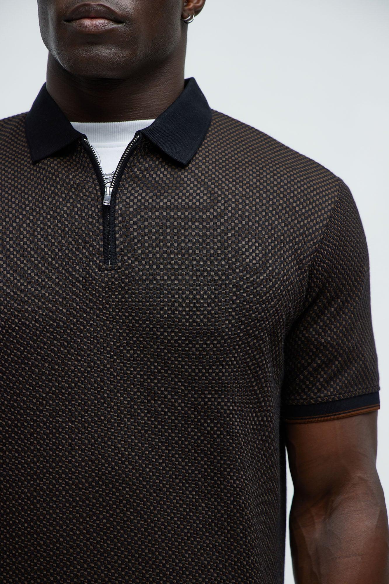 Payout Short Sleeve Polo - Black/Brown Product Image
