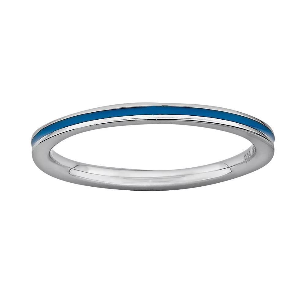 Stacks & Stones Sterling Silver Blue Enamel Stack Ring, Women's, Size: 9 Product Image