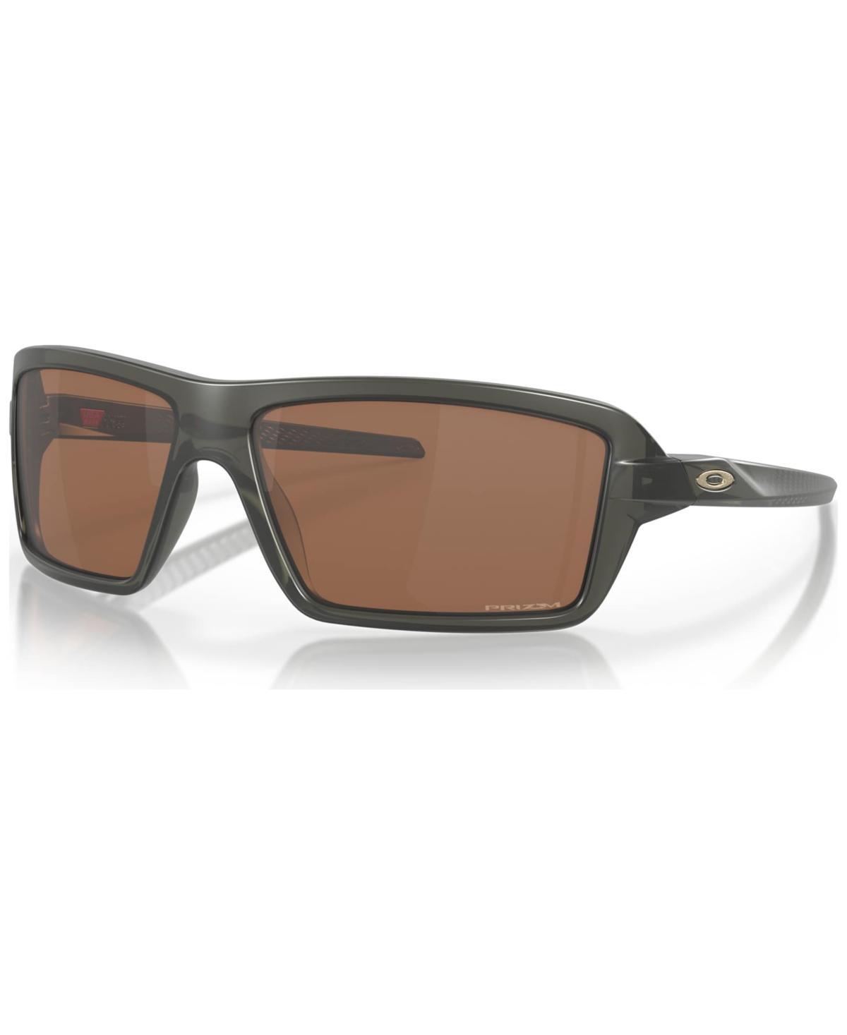 Oakley Mens OO9129 Cables 63mm Rectangular Sunglasses - Blue Steel/Prizm Sapphire Product Image