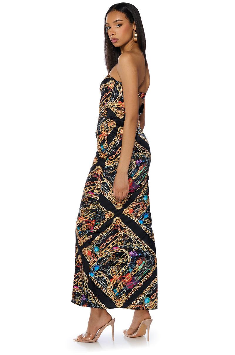 CHAINMAIL SATIN MAXI DRESS Product Image