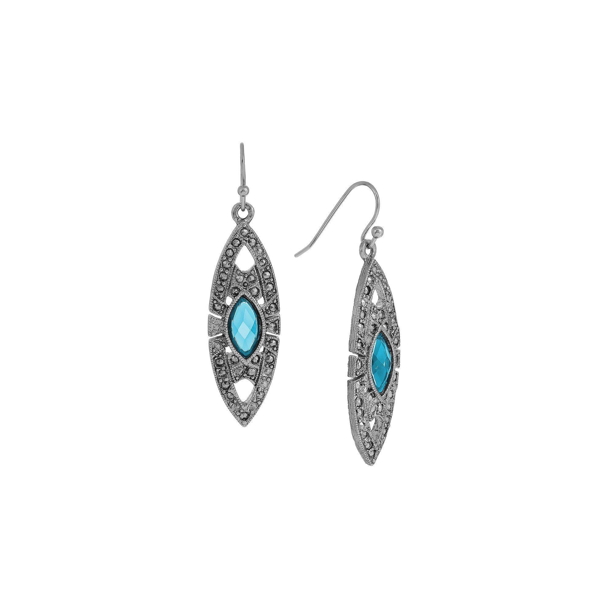 1928 Silver Tone Drop Earrings, Womens, Pink Product Image