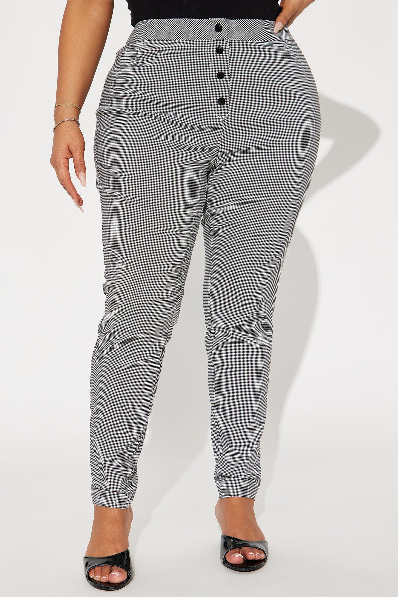 Chasity Gingham Skinny Pant - Black/White Product Image