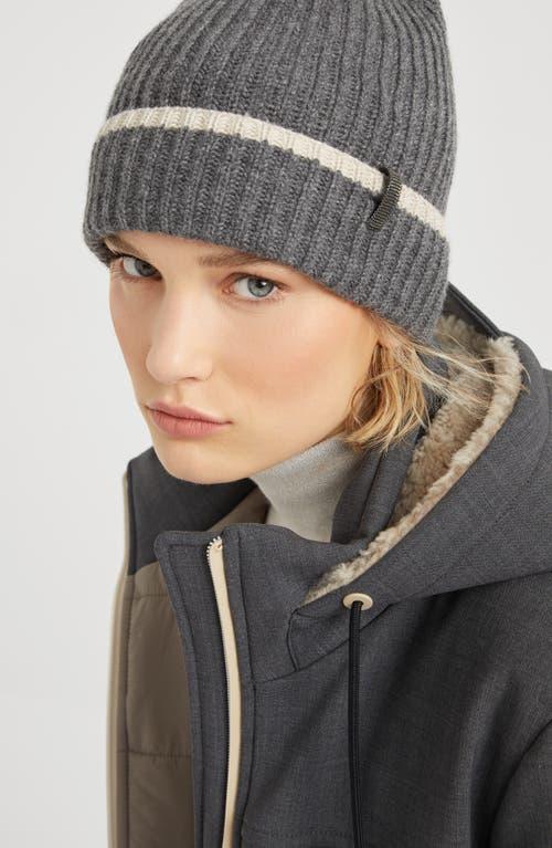 BRUNELLO CUCINELLI Knit Beanie In Lead Product Image
