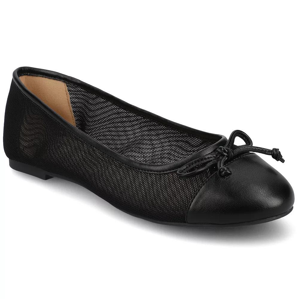 Journee Kaiah Medium and Wide Width Womens Ballet Cap Toe Slip-On Dress Flats Product Image