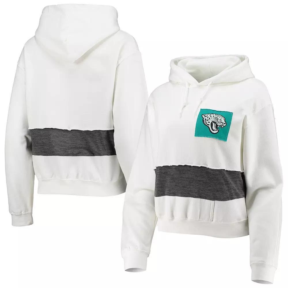 Women's Refried Apparel White Jacksonville Jaguars Sustainable Crop Dolman Pullover Hoodie, Size: Small Product Image