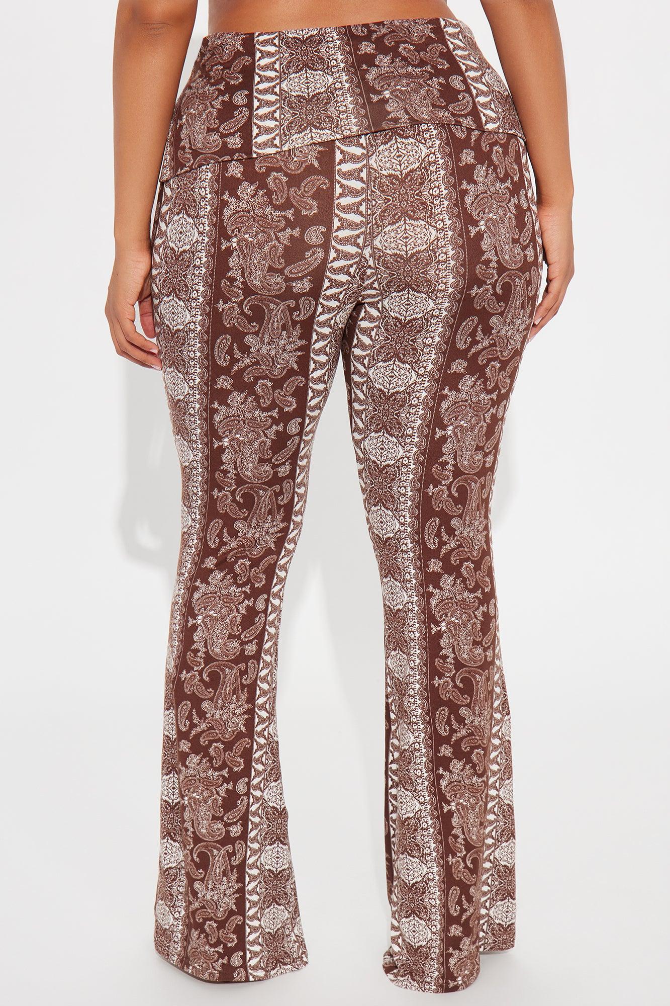 Zihna Paisley Flare Pant - Brown Combo Product Image