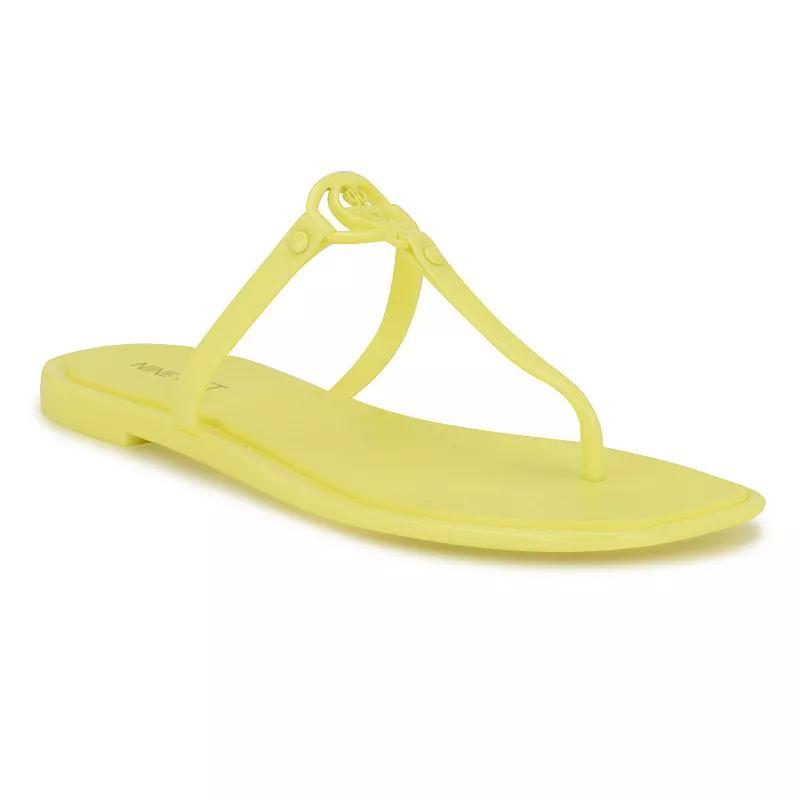 Nine West Dacota Women's Square Toe Slip-On Sandals, Size: 5, Neon Green Product Image