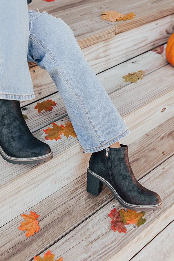 The Khloe Faux Suede Bootie in Black Product Image