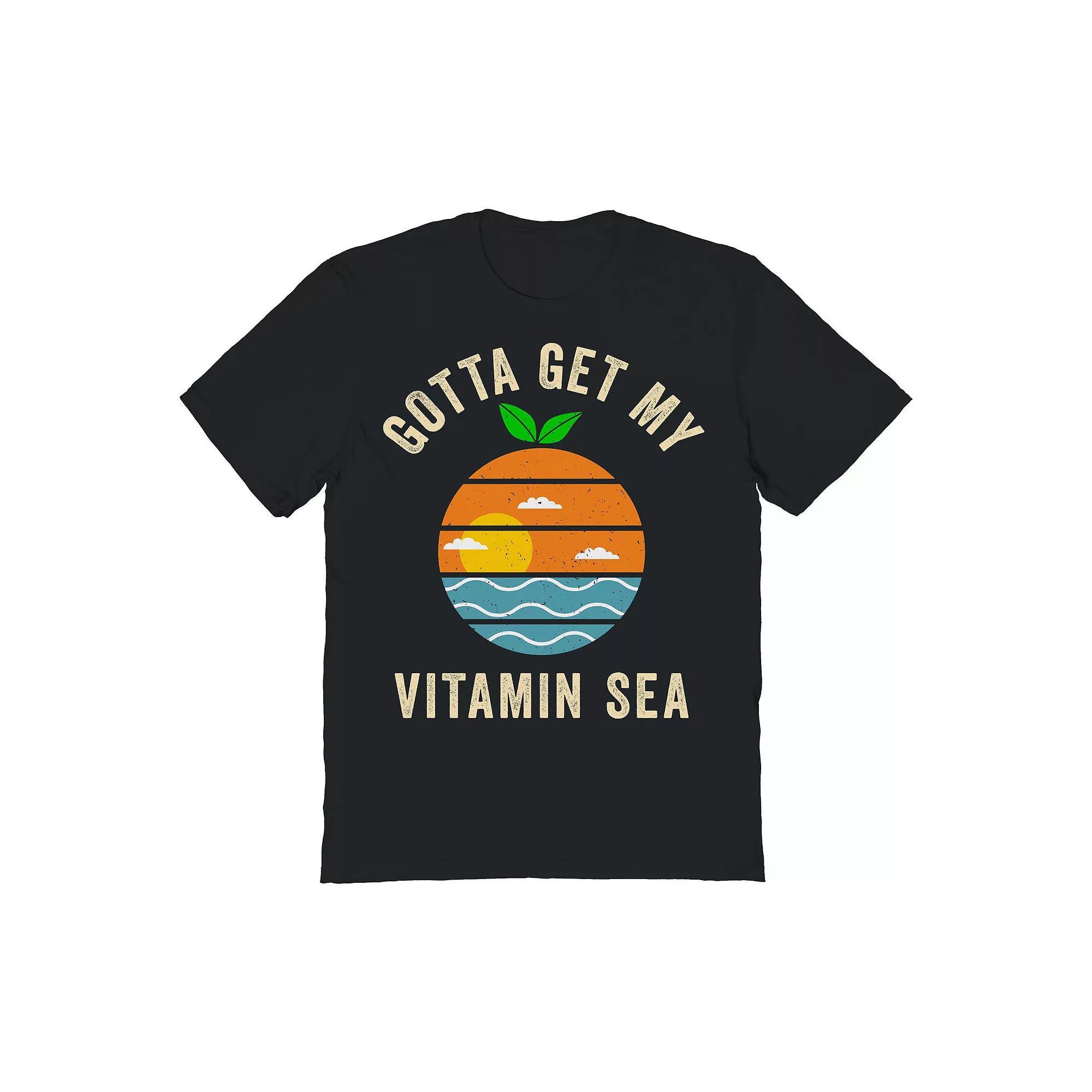 Men's COLAB89 by Threadless Gonna Get My Vitamin Sea Graphic Tee, Size: Medium, Black Product Image
