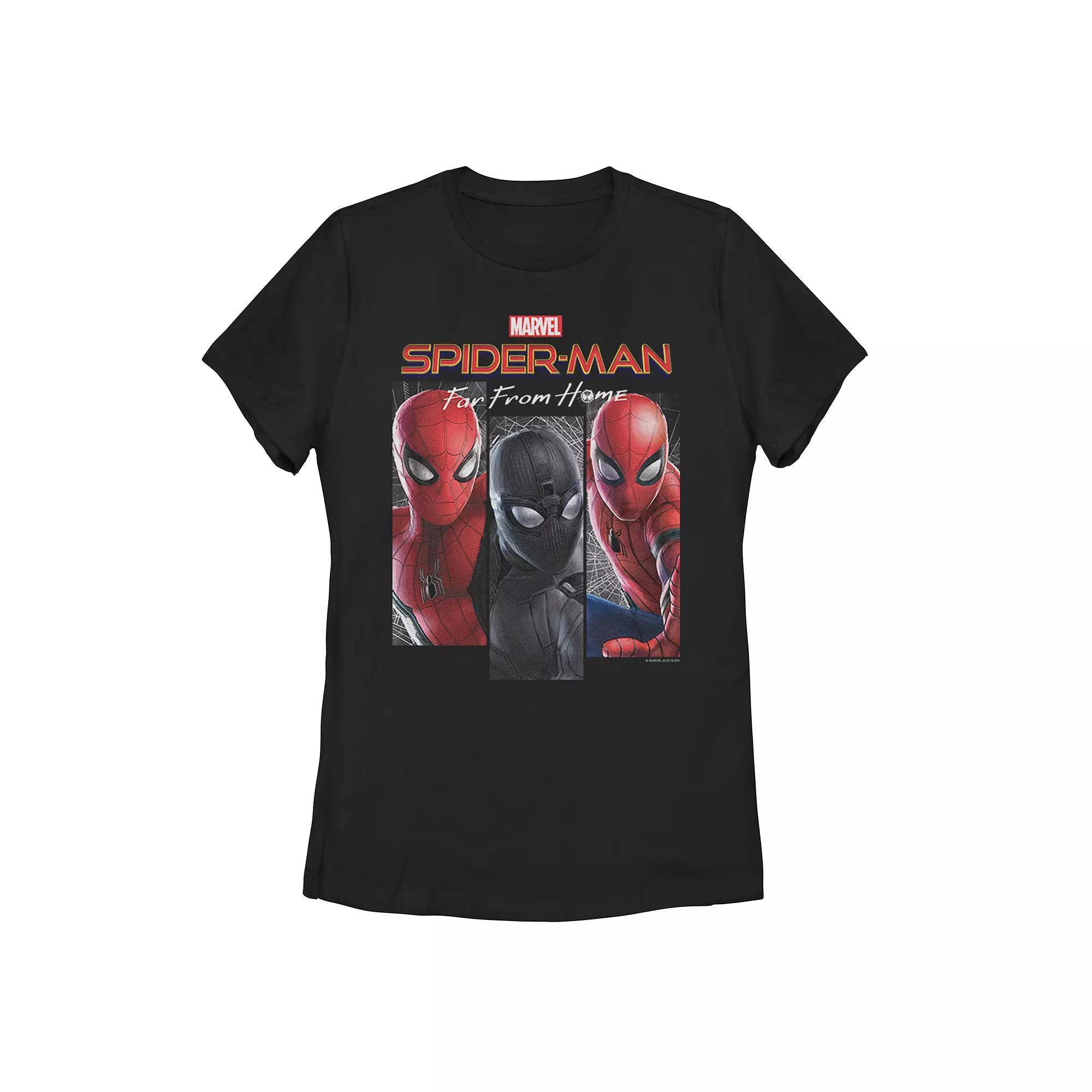 Juniors' Marvel Spider-Man Far From Home Panels Tee, Girl's, Size: Medium, Black Product Image