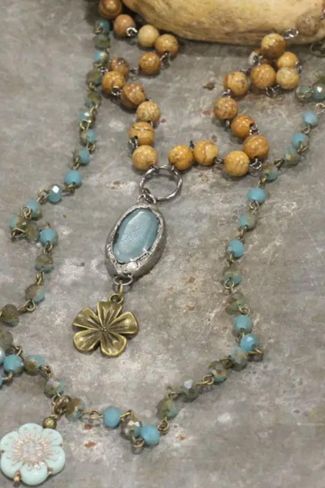 Czech Pendant Drop Layered Necklace Product Image