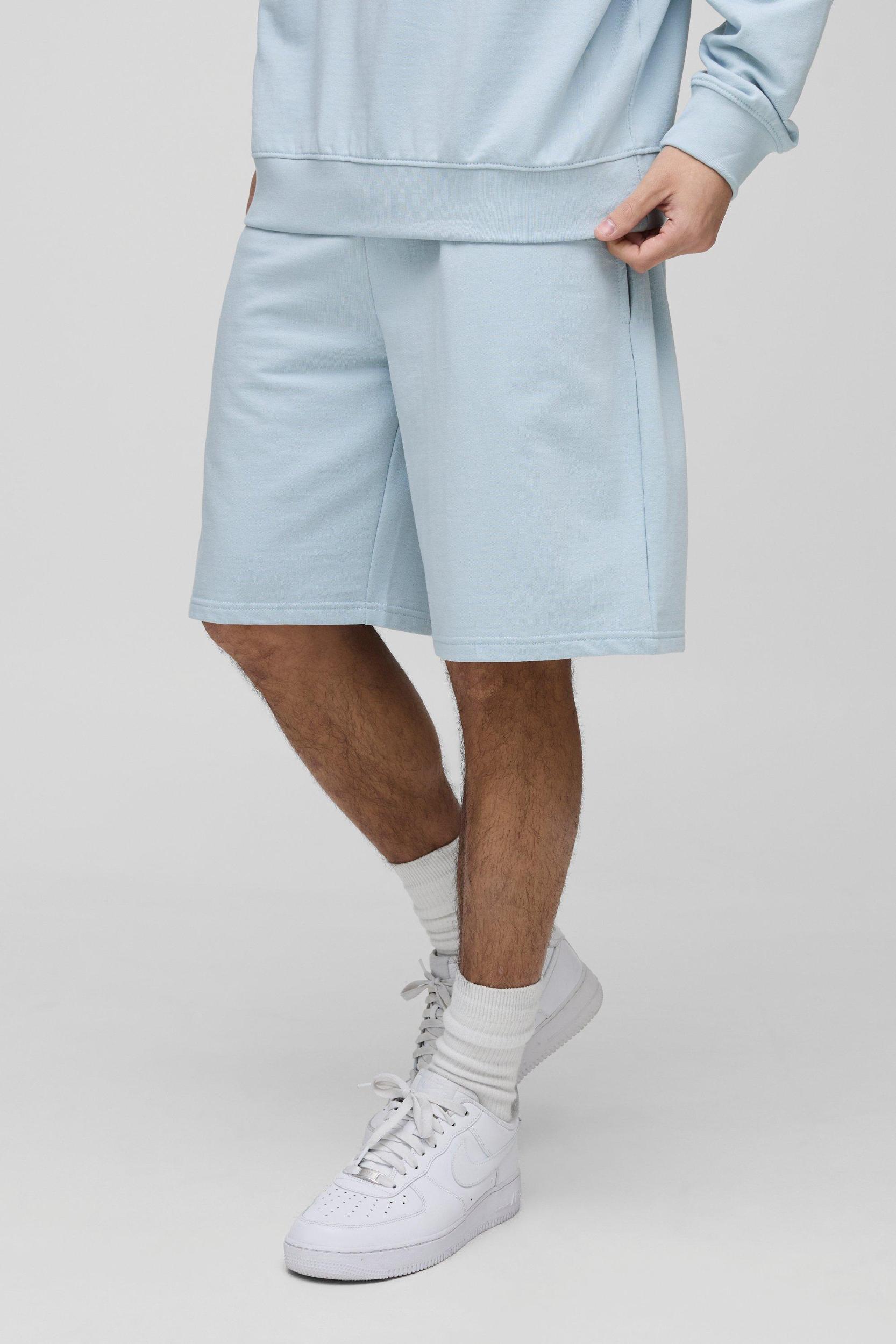 260GSM Loopback Basic Oversized Mid Length Short | boohooMAN USA Product Image