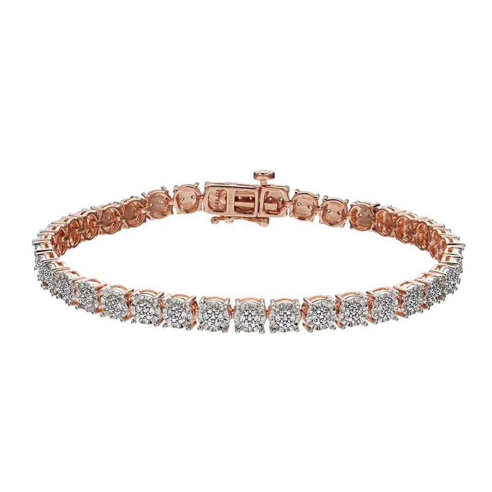 Sterling Silver 1/4 Carat T.W. Diamond Fashion Bracelet, Women's, Size: 7", Silver Tone Product Image