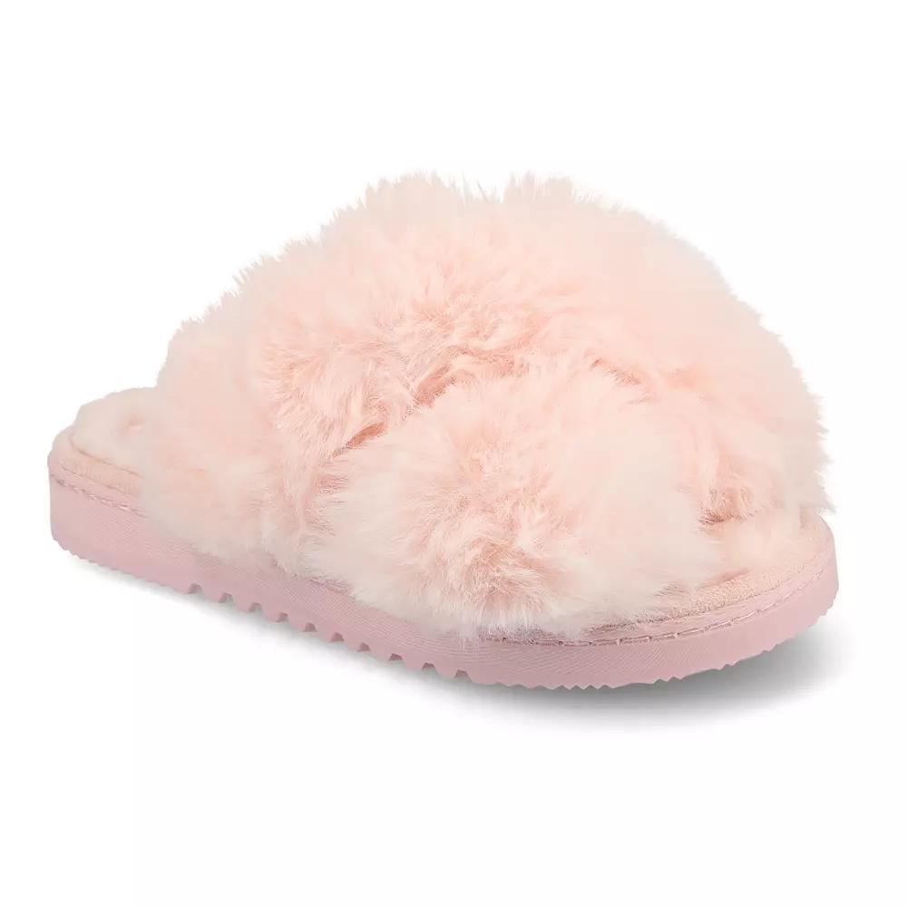 Journee Skylah Women's Crisscross Strap Cushioned Slippers, Size: Large (9/10), Pink Product Image
