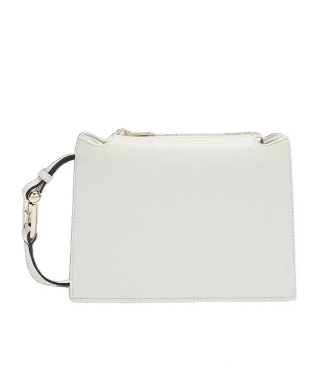 FURLA Nuvola Leather Shoulder Bag In White Product Image