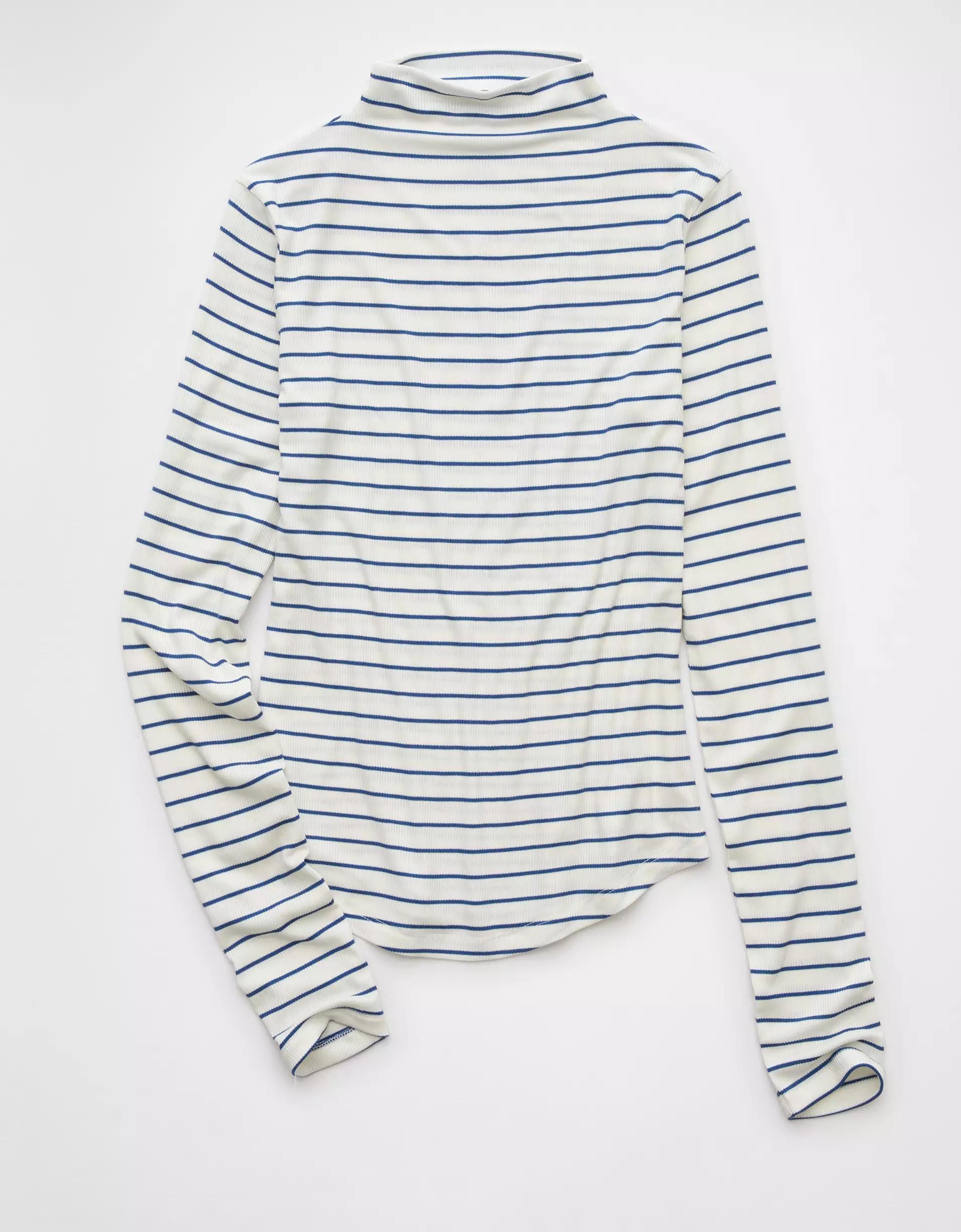 AE Soft & Sexy Long-Sleeve Mock Neck T-Shirt Product Image