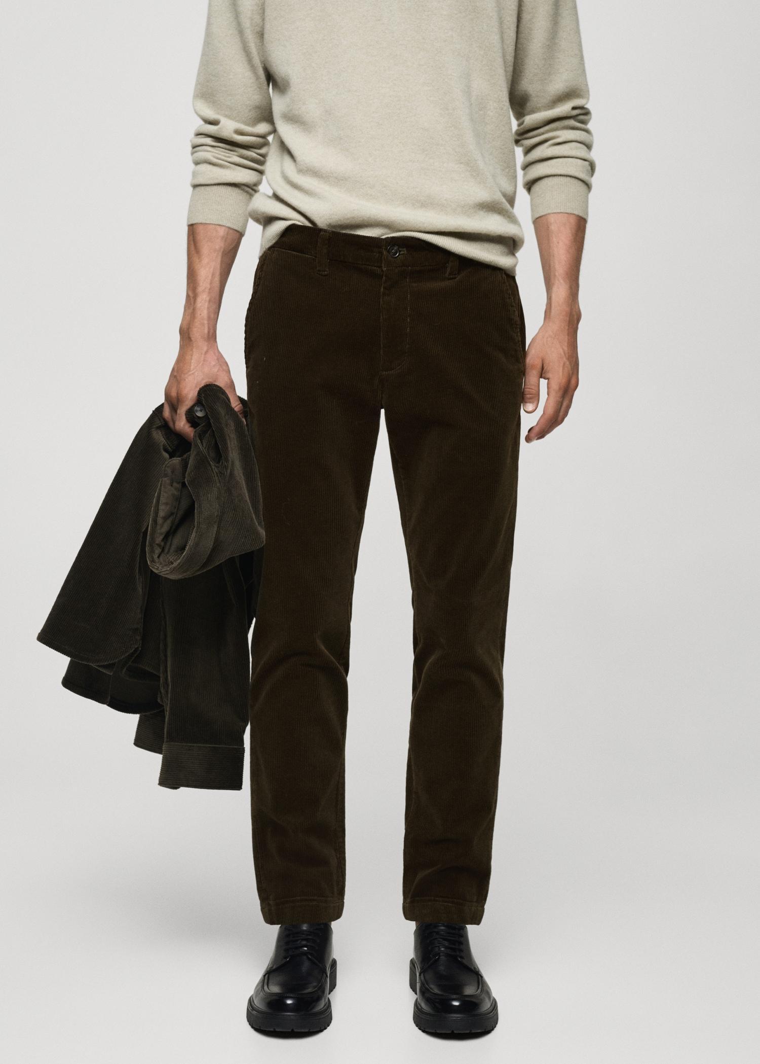 Corduroy slim-fit pants - Men | MANGO USA Product Image