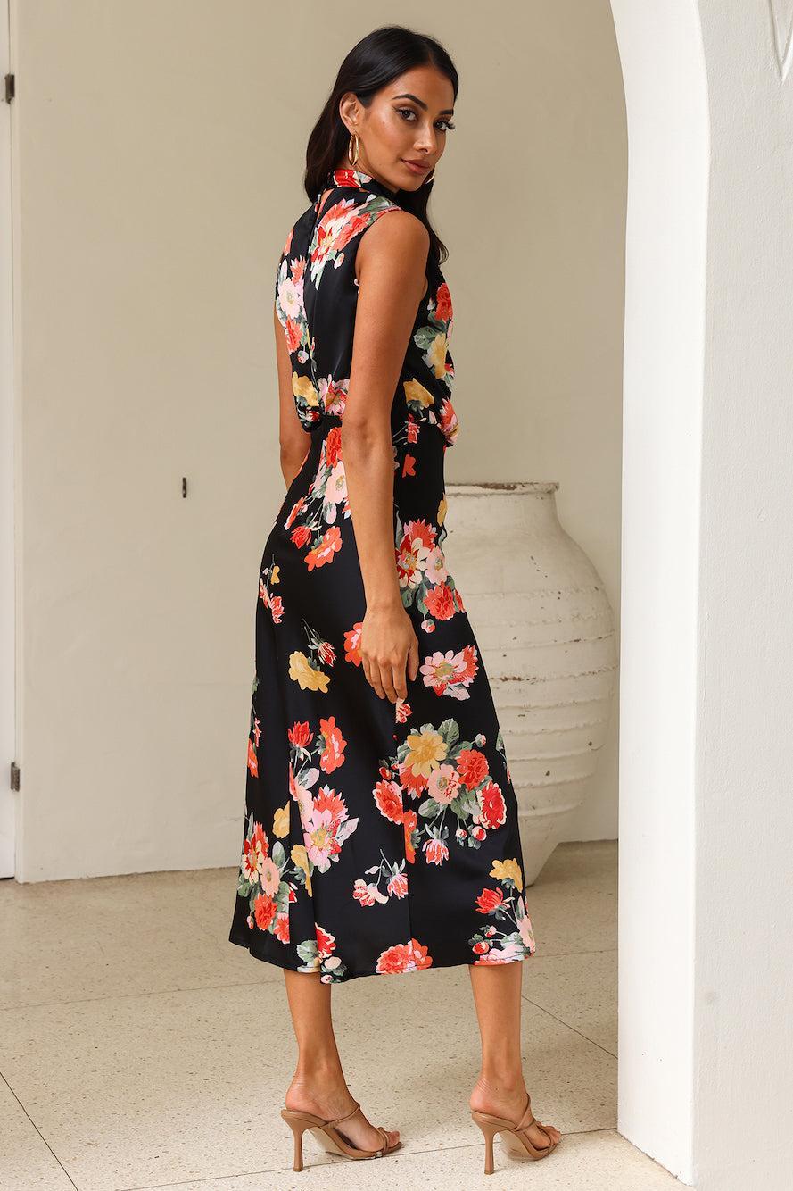 Let the Adventures Begin Midi Dress Black Product Image