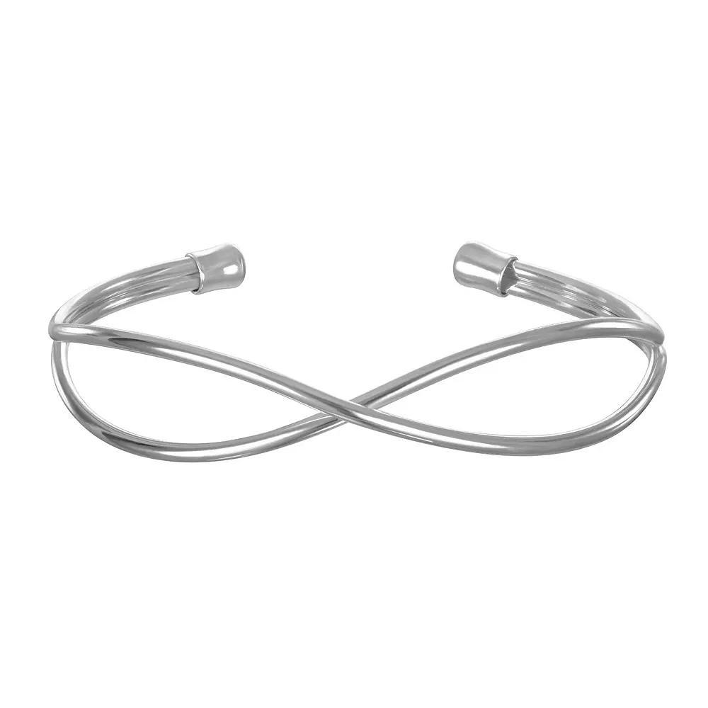 LC Lauren Conrad Silver X Cuff Bracelet, Women's, Silver Tone Product Image