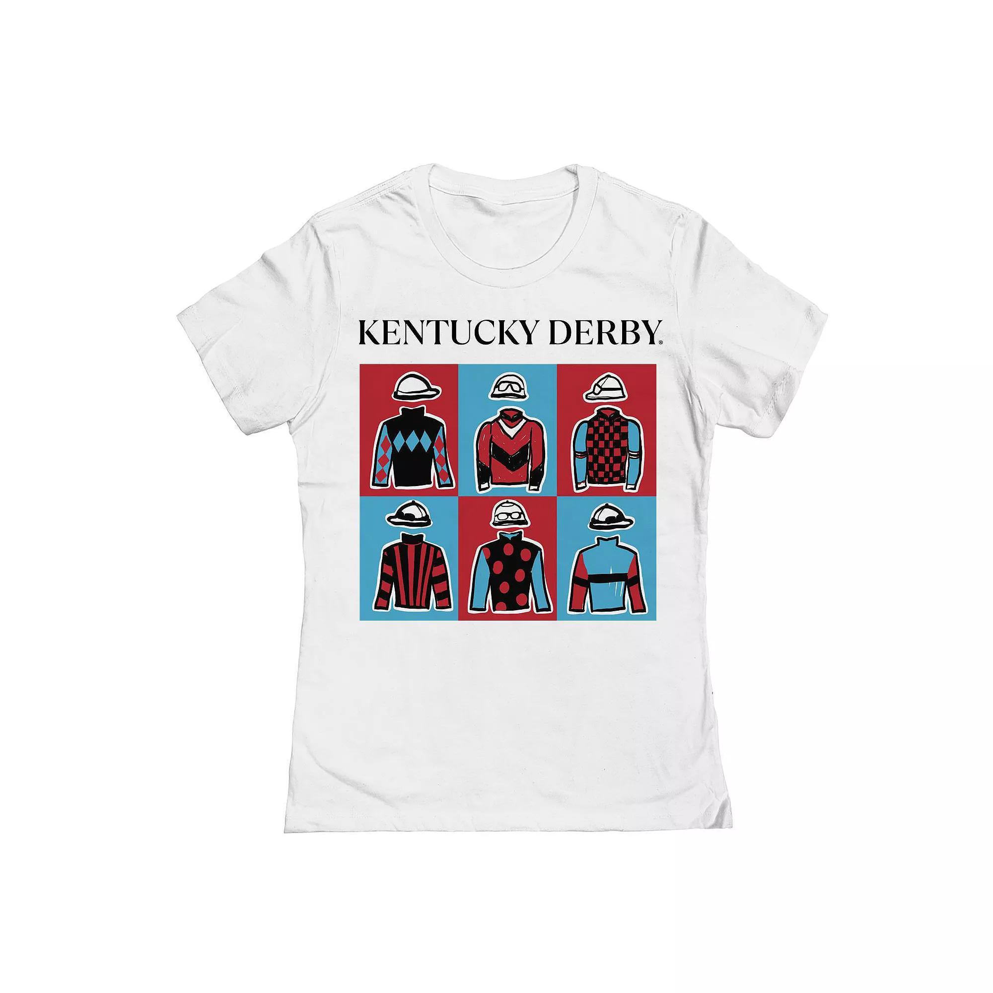 Juniors' Pop Art Rider Kentucky Derby Graphic T-Shirt, Women's, Size: XXL, White Product Image