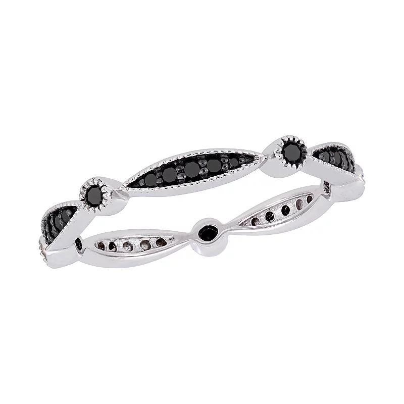 Stella Grace 10k Gold 1/4 Carat T.W. Black Diamond Band, Womens Pink Product Image