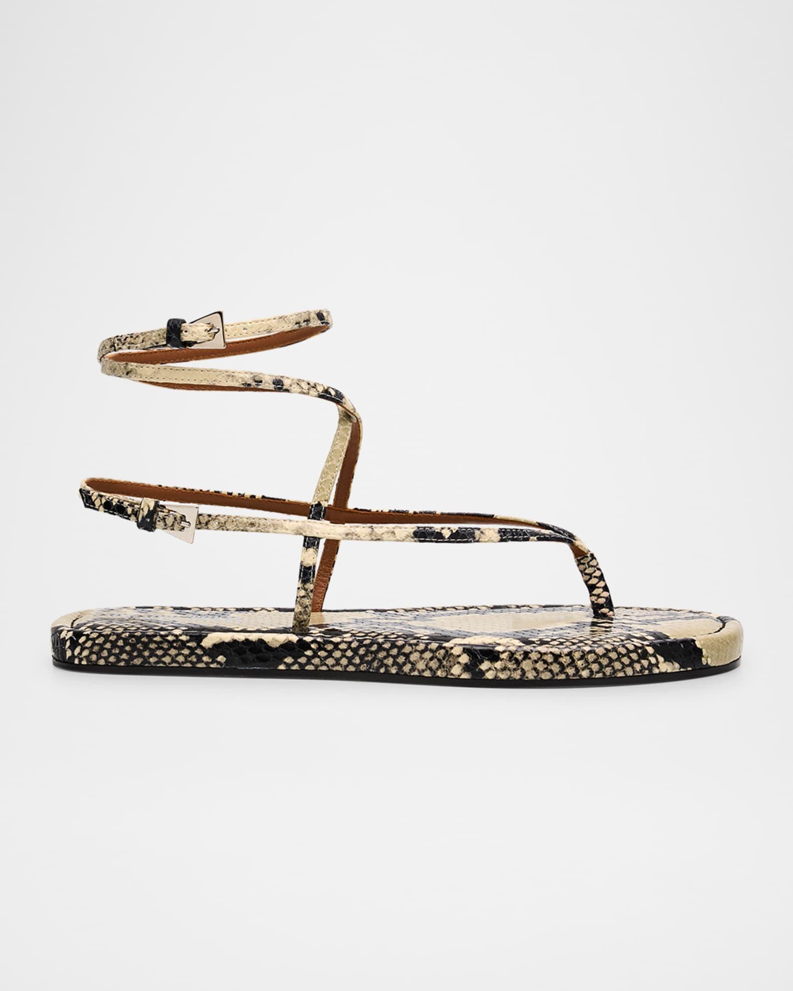 Hydra Snake-Embossed Strappy Sandals Product Image