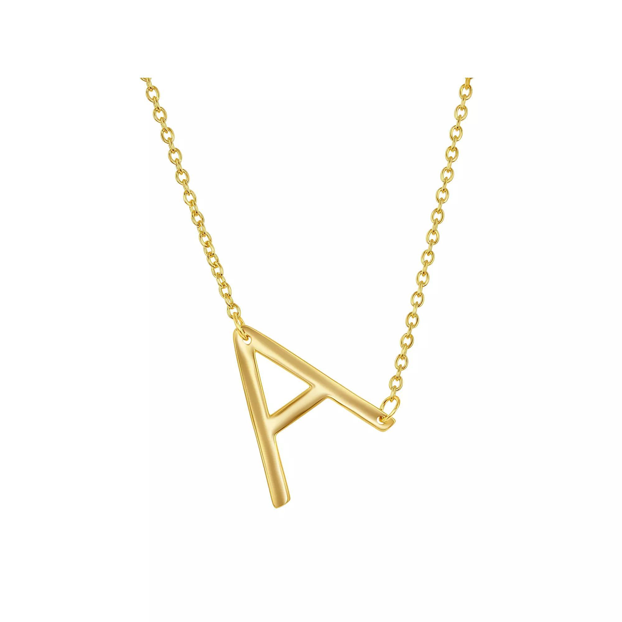 Sterling Silver Sideways Initial Necklace, Women's, Size: 16-18" ADJ, Gold Tone Z Product Image