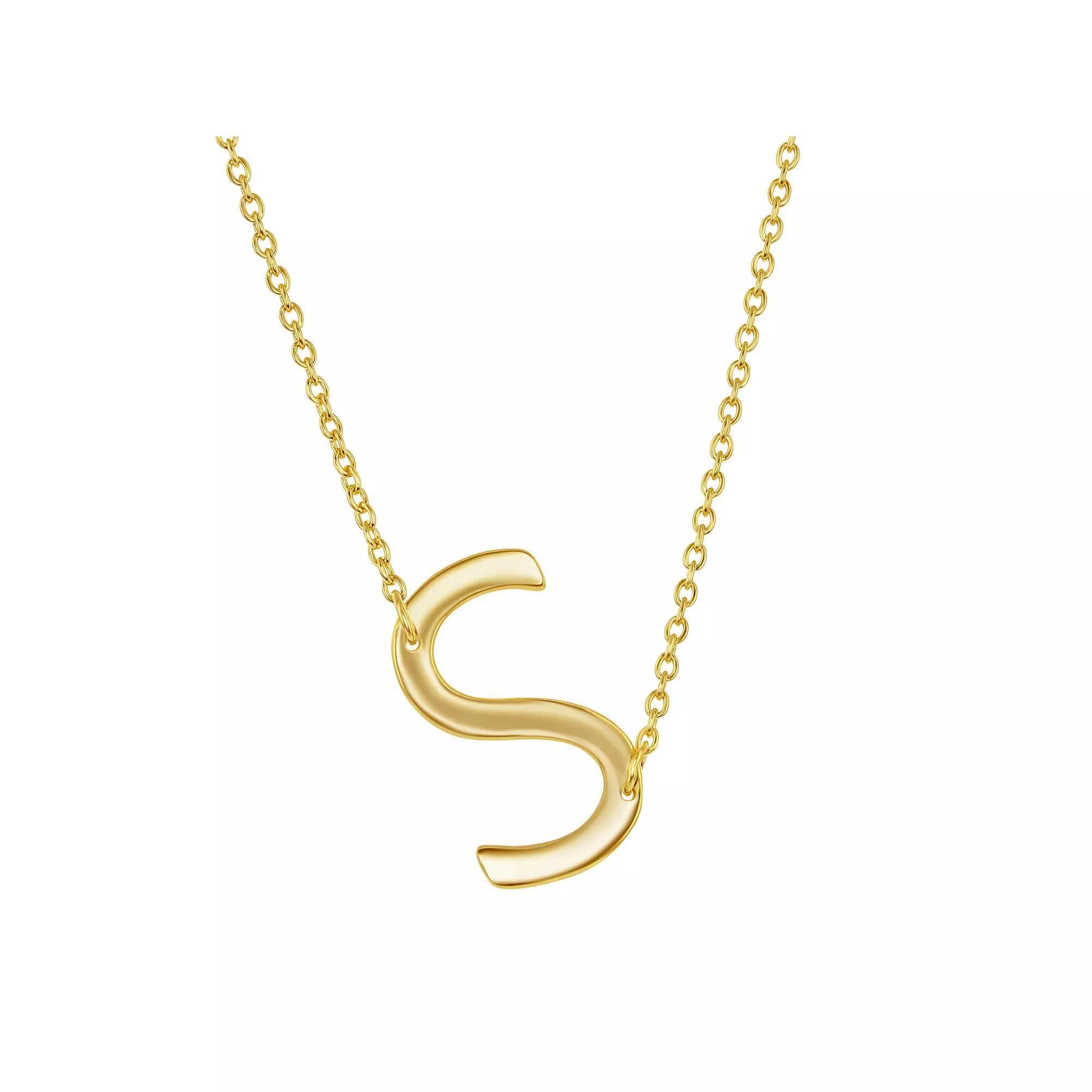 Sterling Silver Sideways Initial Necklace, Women's, Size: 16-18" ADJ, Gold Tone Z Product Image