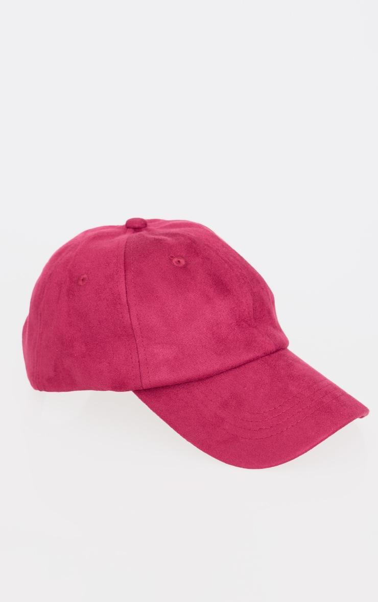Burgundy Faux Suede Cap Product Image