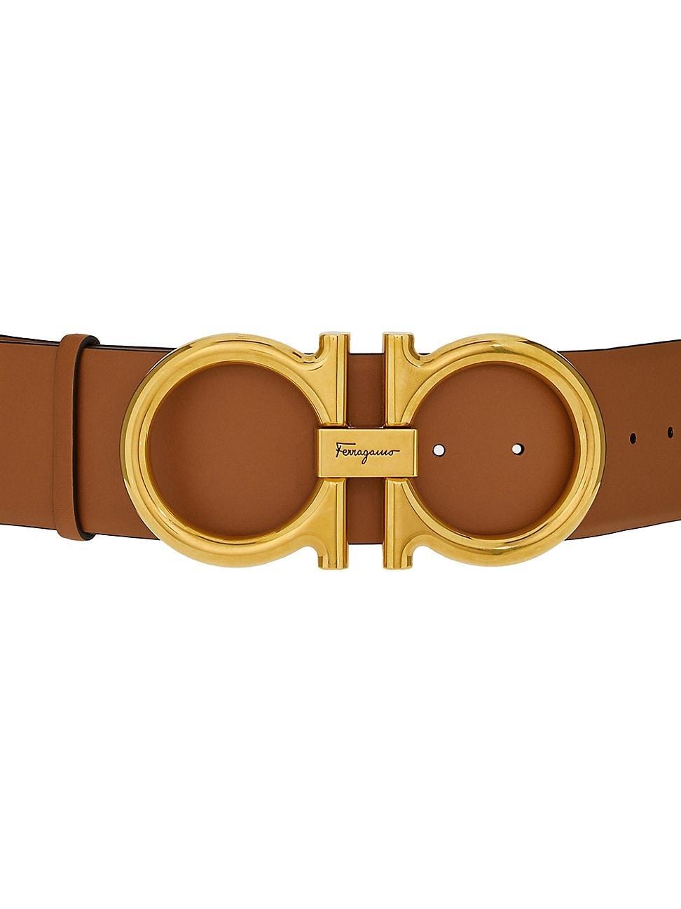 Double Gancini Leather Belt Product Image