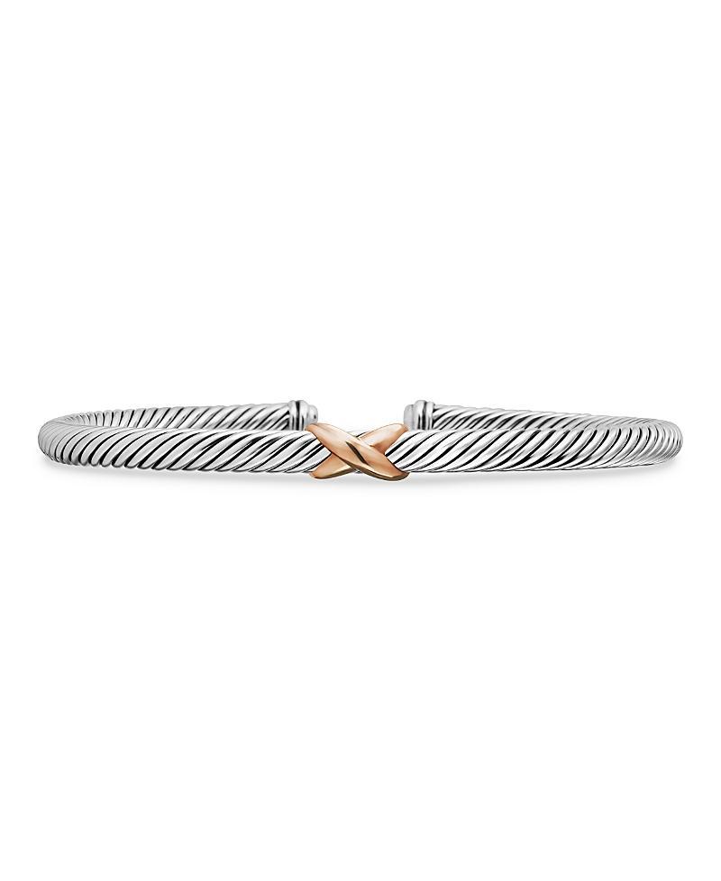 David Yurman Sterling Silver X Station Bracelet with 18K Rose Gold Product Image