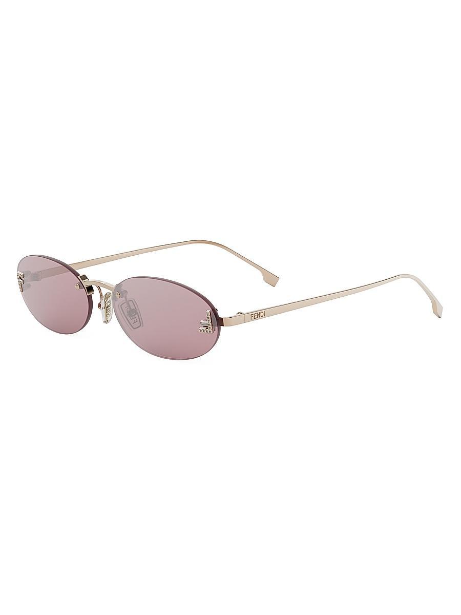Womens First Crystal 54MM Metal Rectangular Sunglasses Product Image