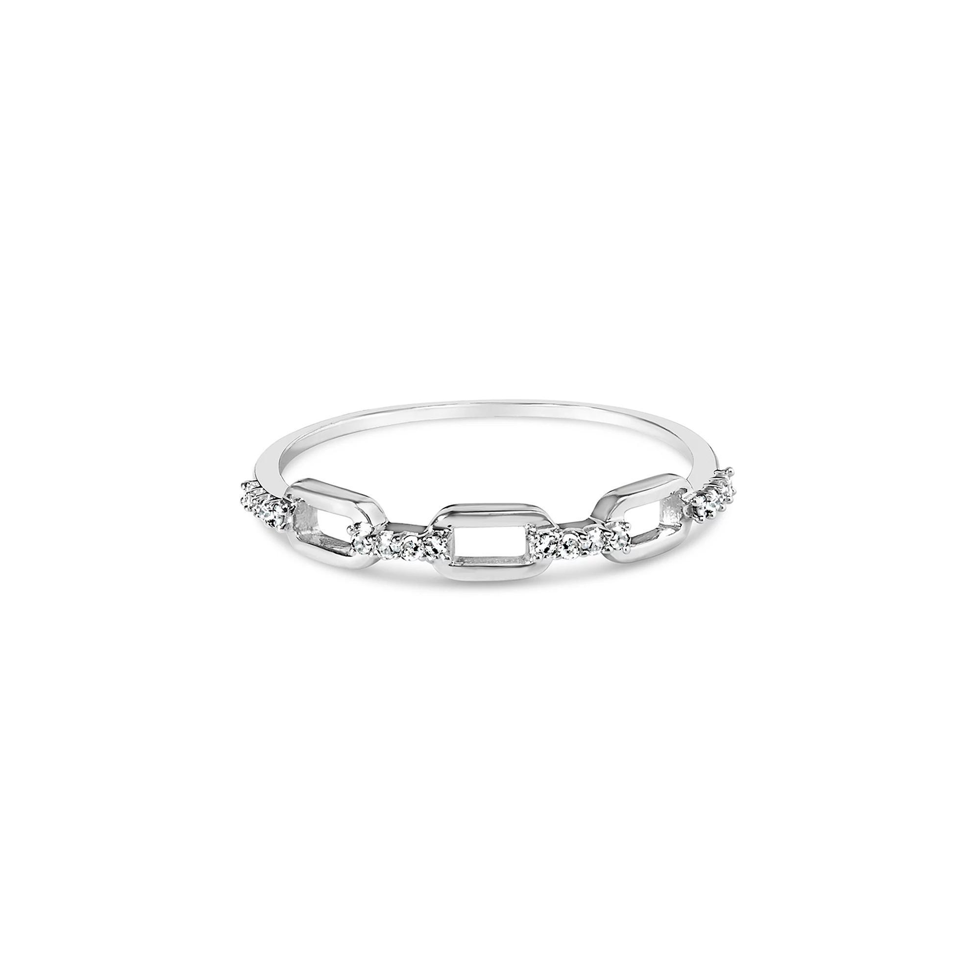 Haus of Brilliance Sterling Silver Diamond Accent Paperclip Band Ring, Women's, Size: 6 Product Image