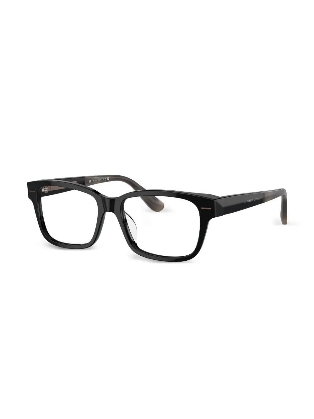 BRUNELLO CUCINELLI Bc3003 Rectangle-frame Glasses In Black Product Image
