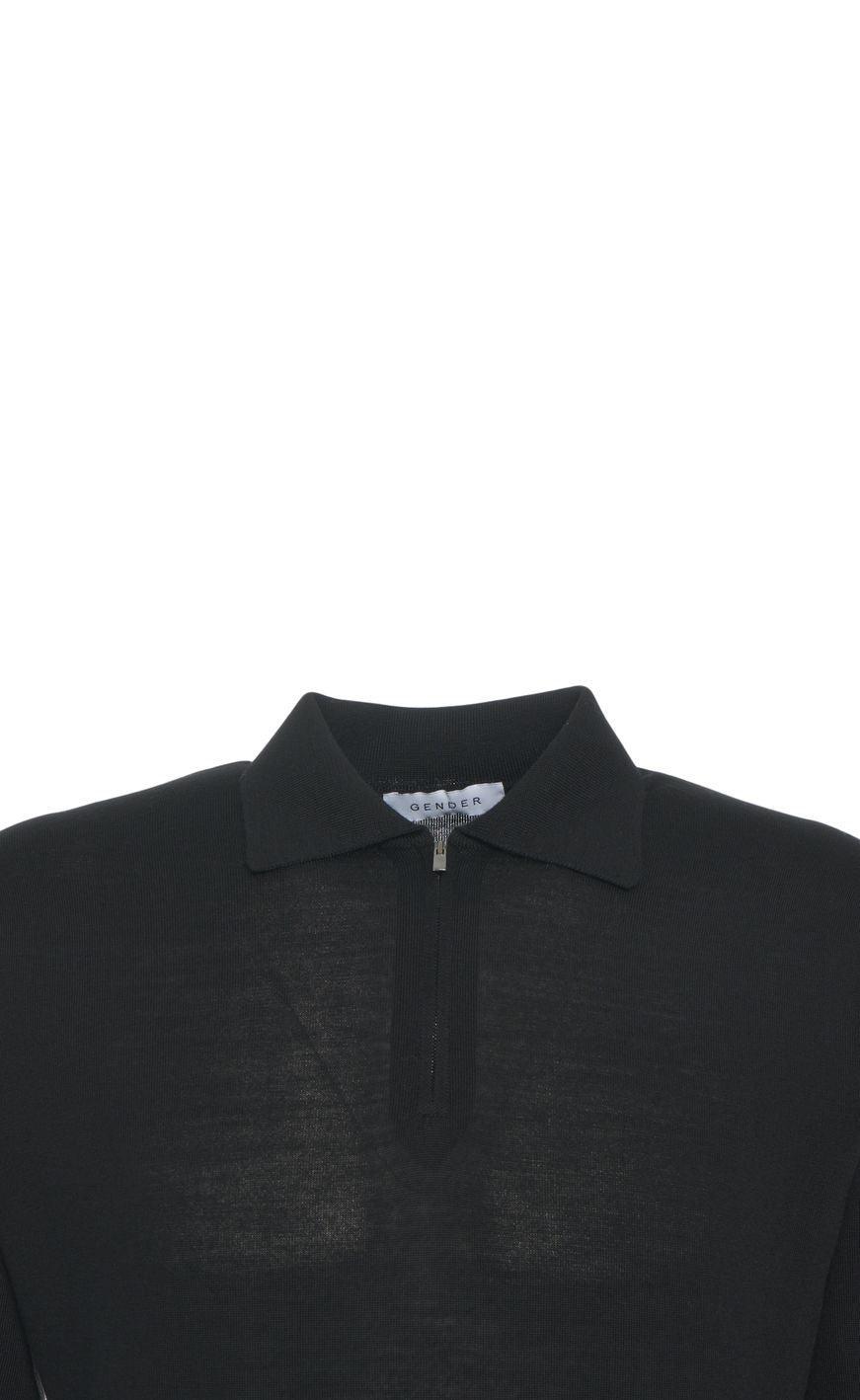 Knitted sweater with polo collar Product Image