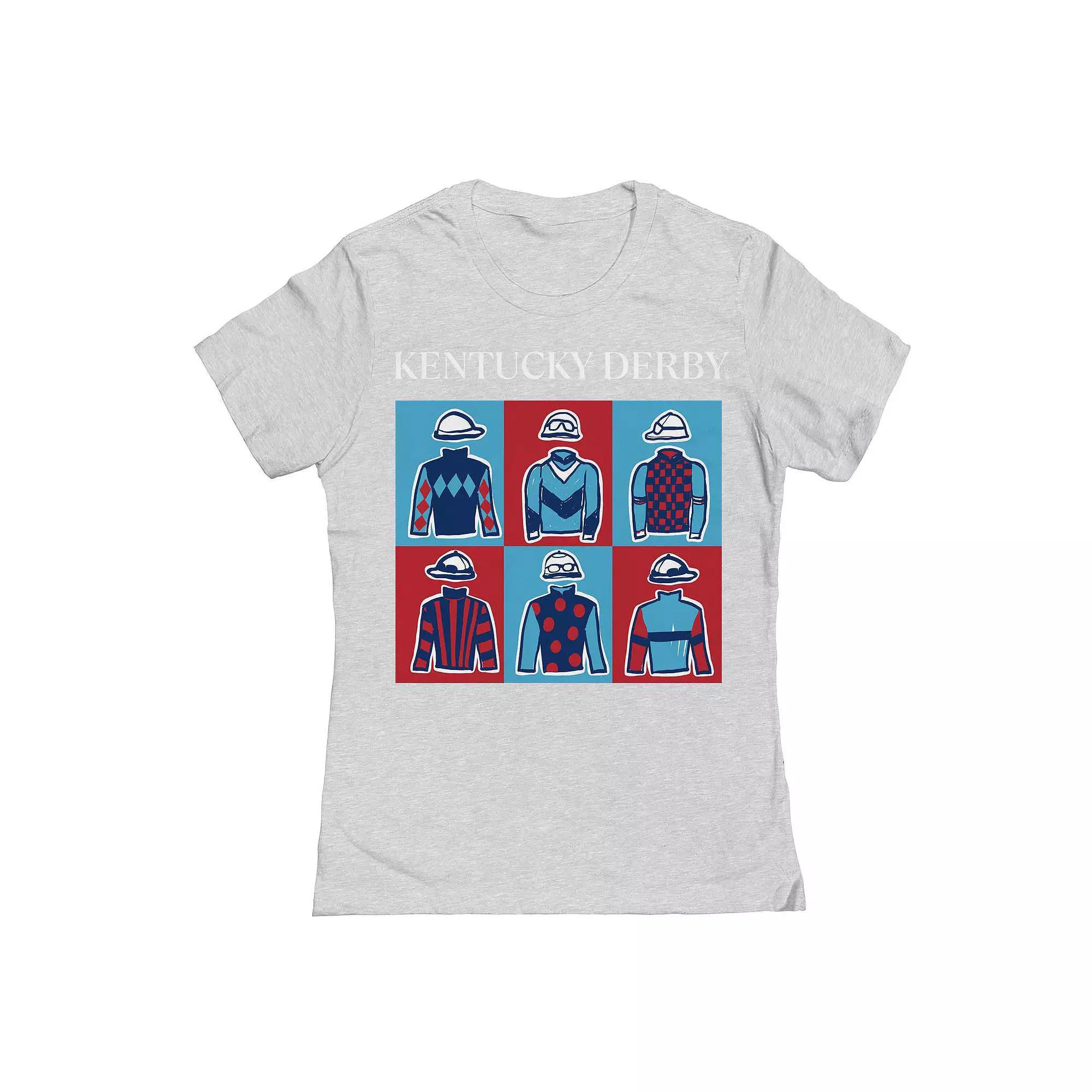 Juniors' Pop Art Rider Kentucky Derby Gray Graphic T-Shirt, Women's, Size: XL, Grey Gray Product Image