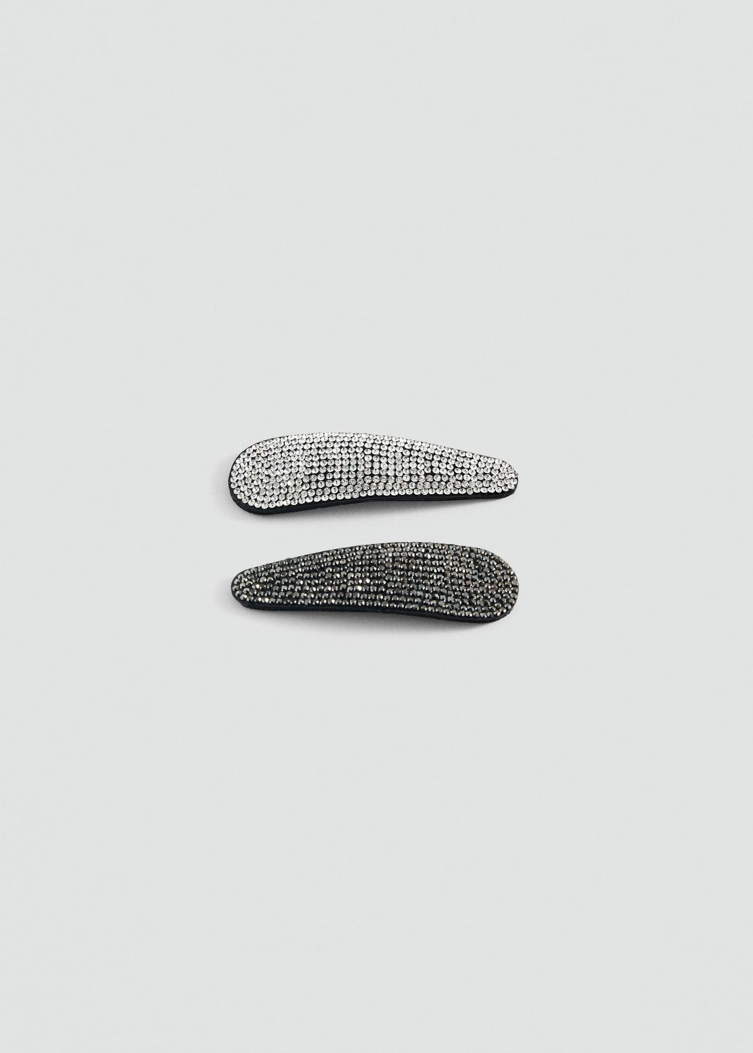 Pack of 2 rhinestone hair clips - Women | MANGO USA Product Image