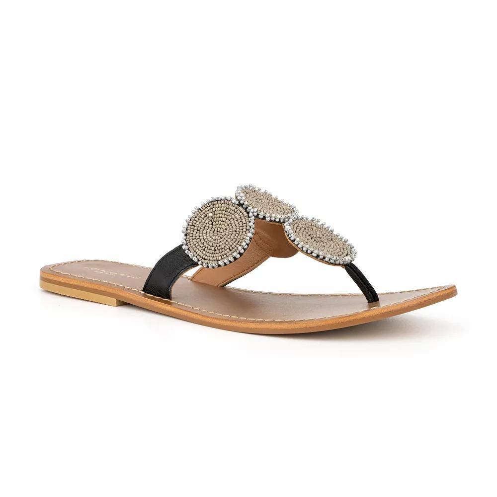 Torgeis Helen Women's Thong Sandals, Size: 6, Black Product Image