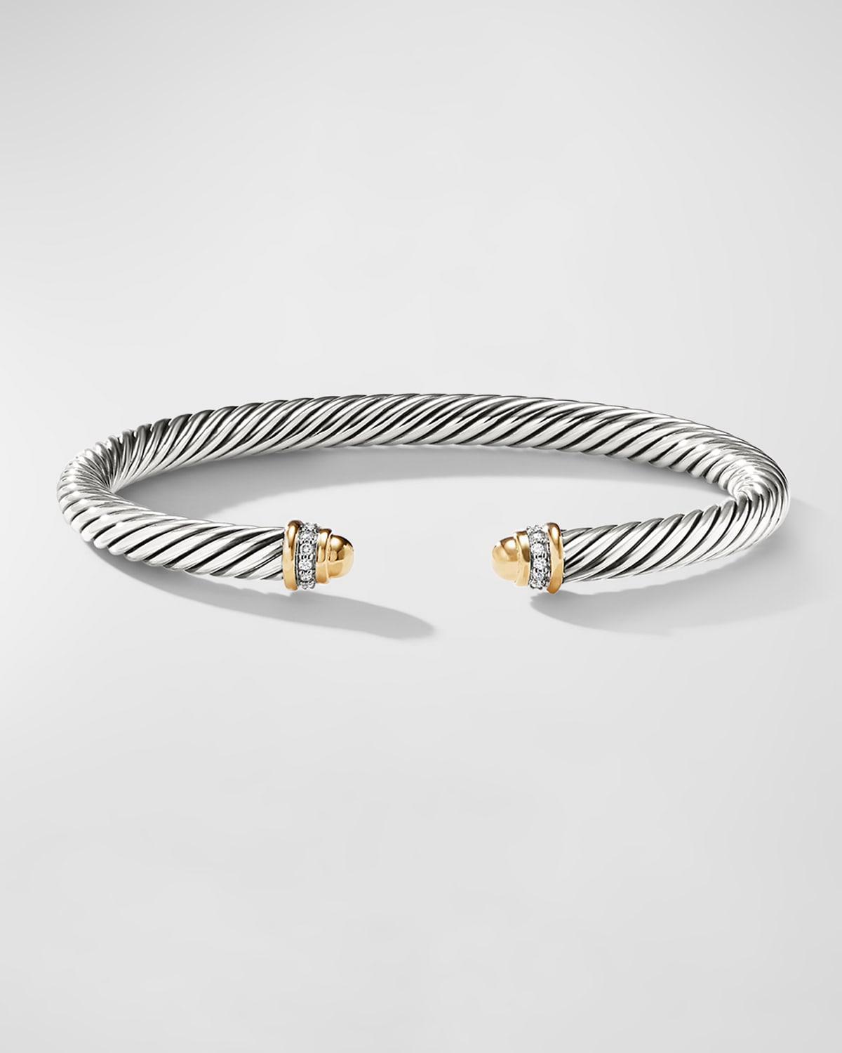 David Yurman Cable Classics Bracelet with Gold Domes & Diamonds Product Image