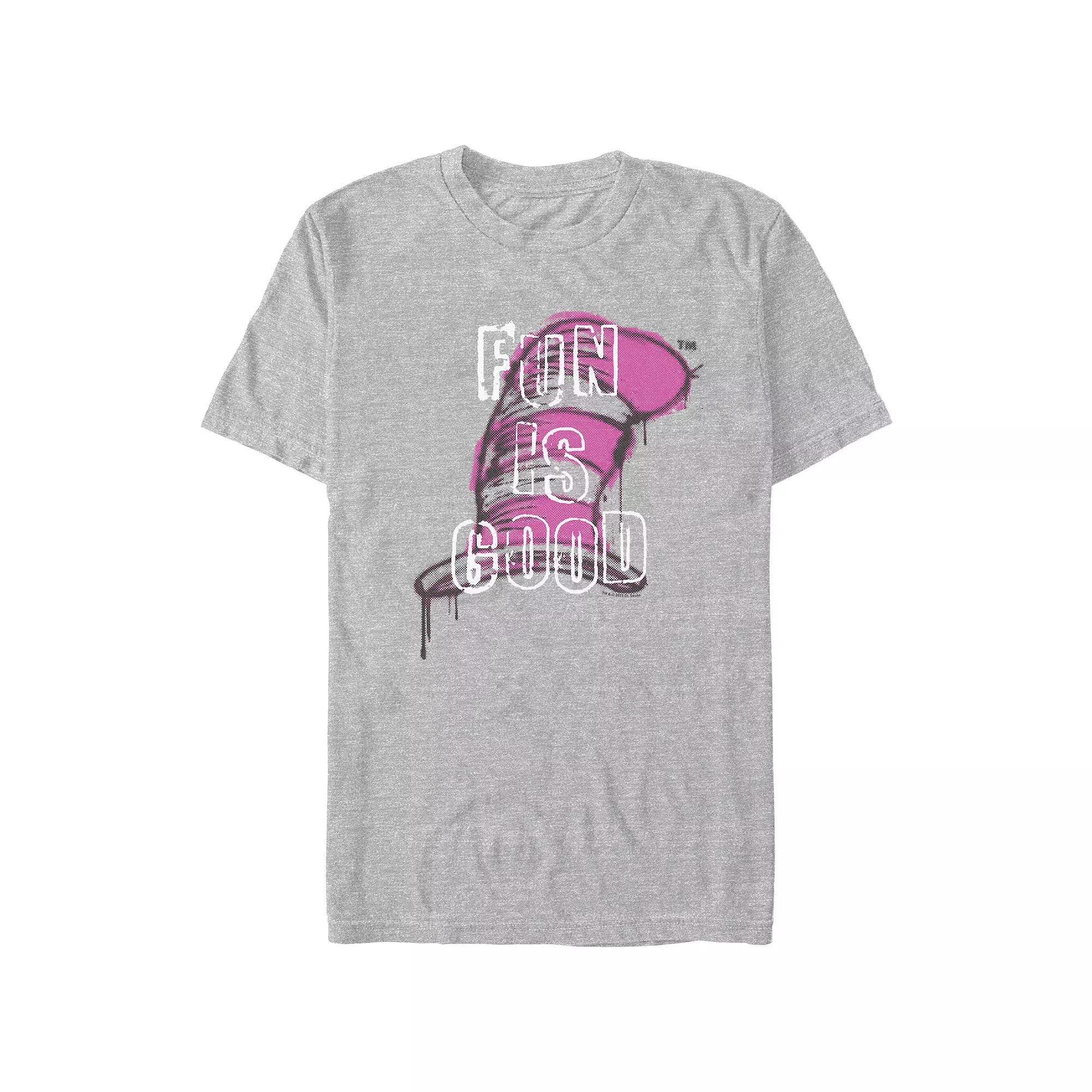 Men's Dr. Seuss Fun Is Good Graphic Tee, Size: Large, Athletic Grey Product Image