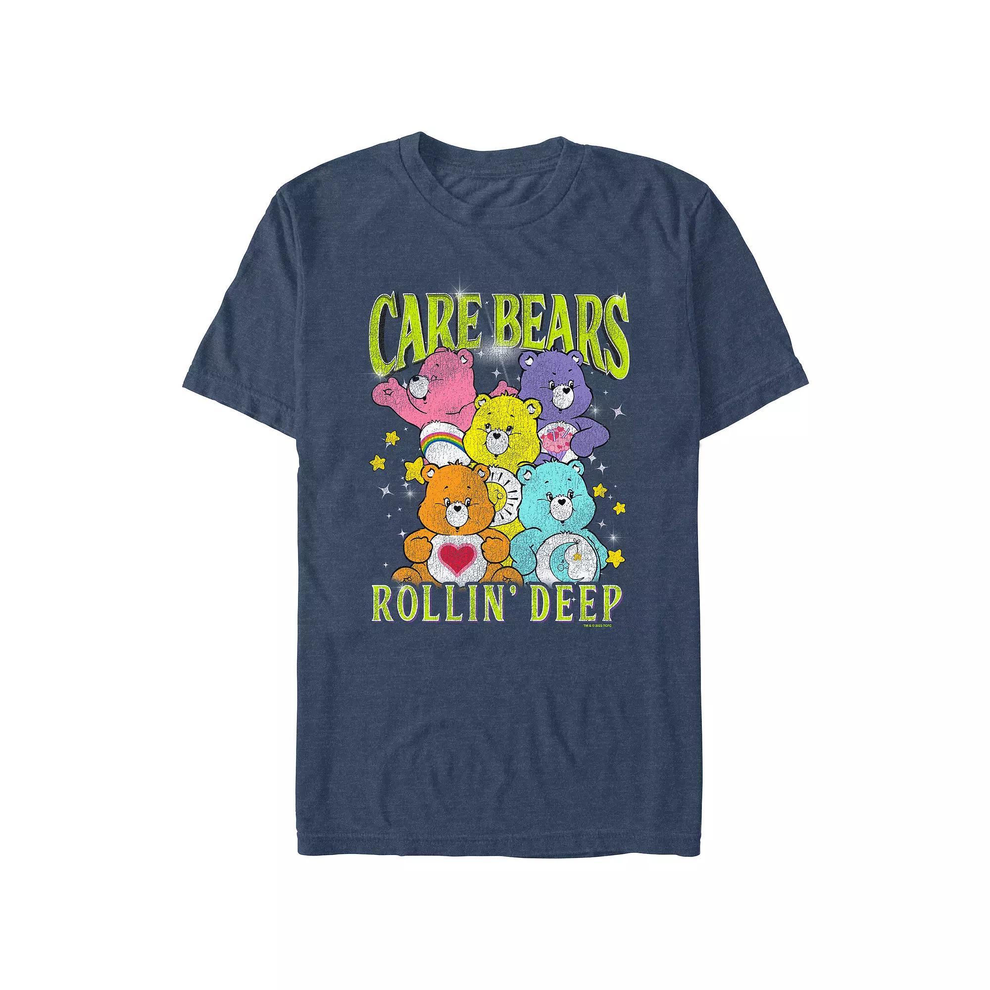 Men's Care Bears Rollin' Deep Graphic Tee, Size: XS, Navy Grey Product Image