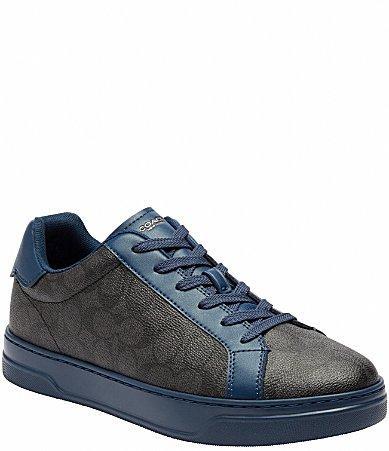 COACH Mens High Line Signature Logo Coated Canvas Sneakers Product Image