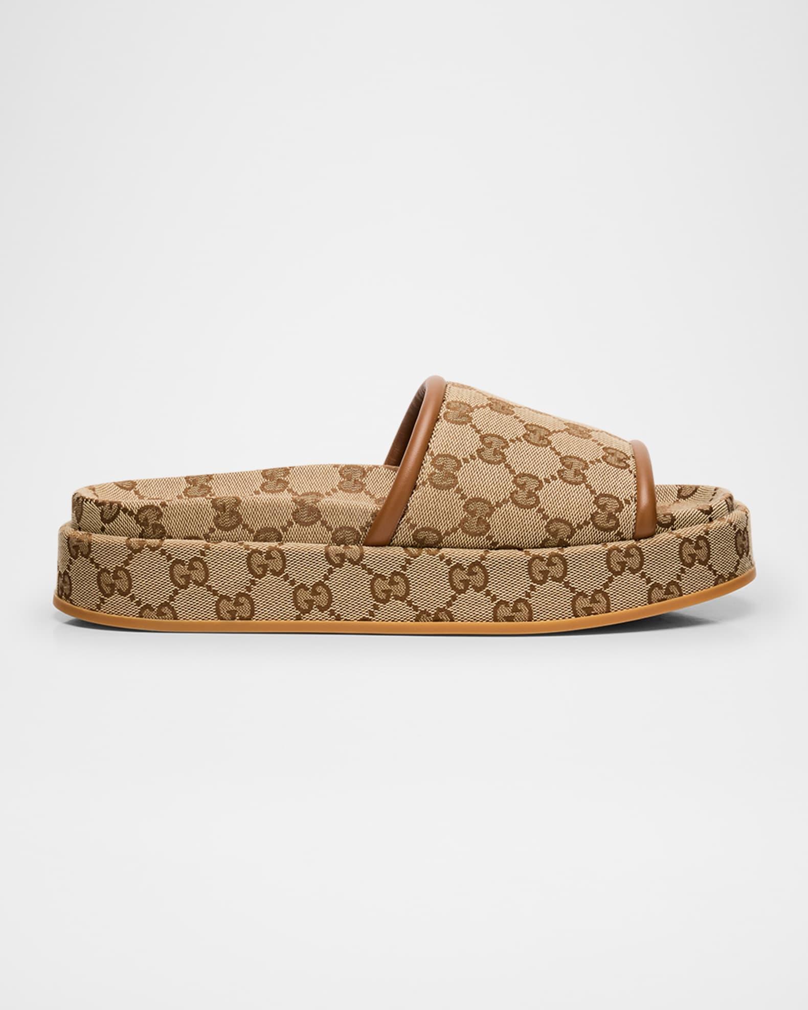 Clarice GG Canvas Platform Slides Product Image