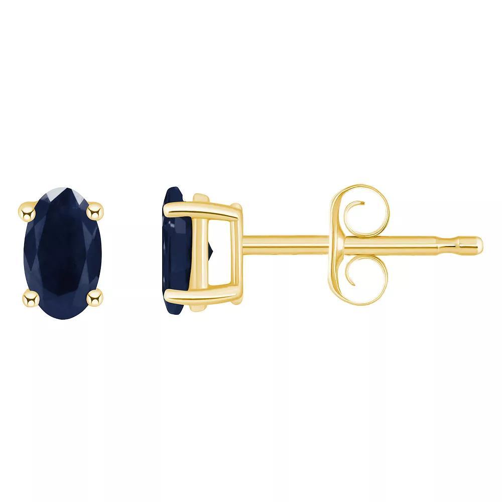 14k Gold Oval Birthstone Stud Earrings, Women's, Red Jul Product Image