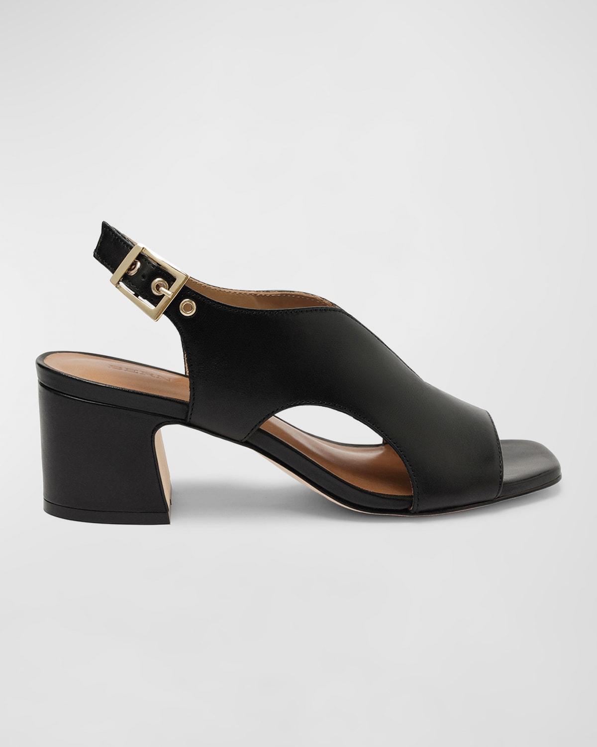 Womens Bedford Leather Mid Heel Sandals Product Image