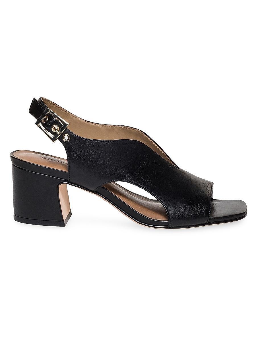 Womens Bedford Leather Mid Heel Sandals Product Image